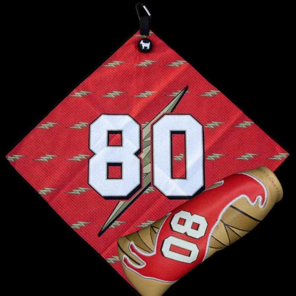 Goated Golf THE FLASH GOLF TOWEL/Blade Headcover (#80 Jerry Rice)